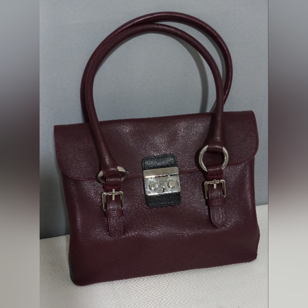 Claudia Firenze Burgundy Leather Satchel